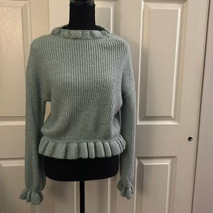 Topshop crop ruffled sweater